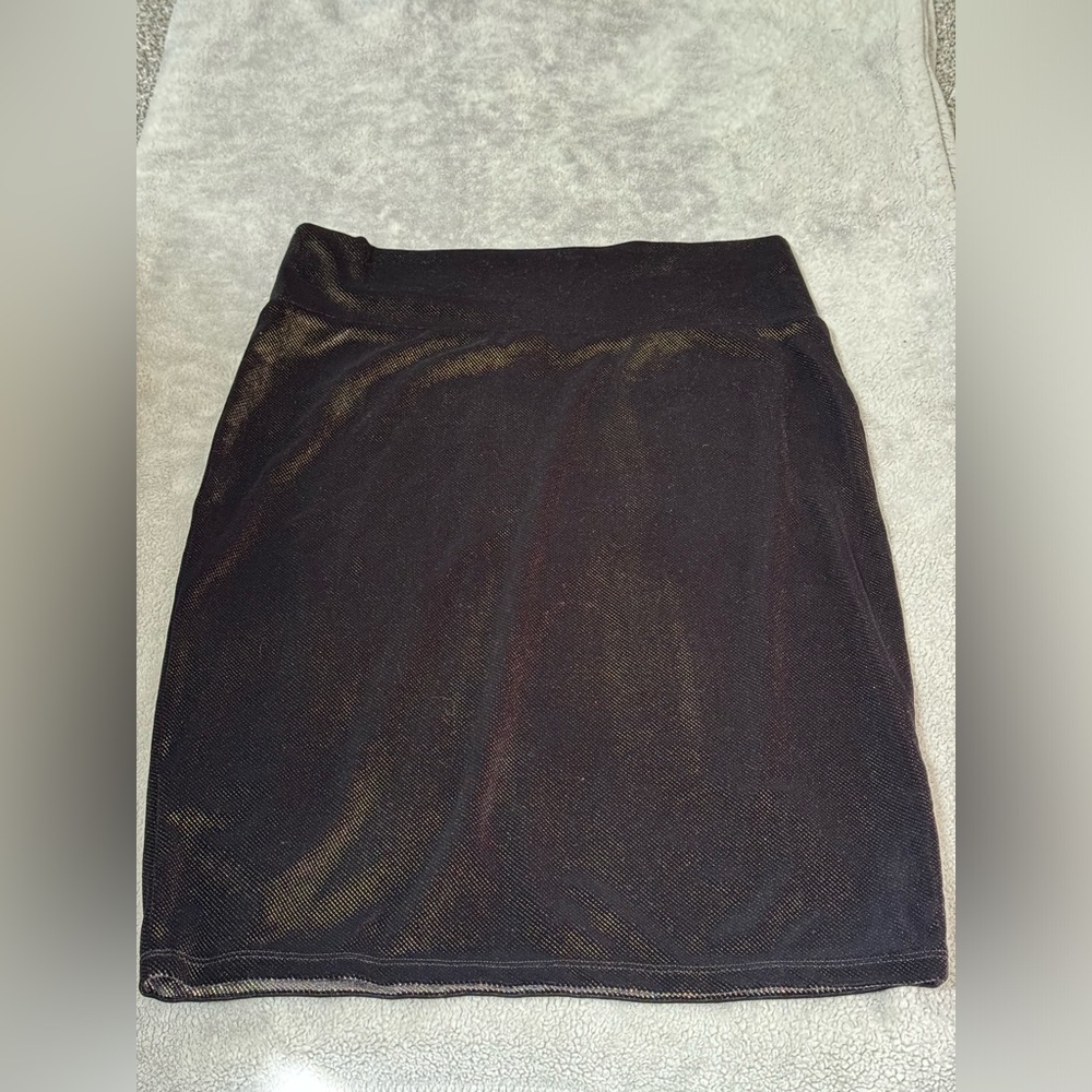 Lularoe pull on pencil skirt, gold and black, XL